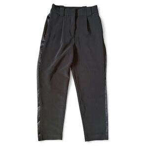 H&M Women's Black Tuxedo Trousers Side Satin Stripe, 2/S
